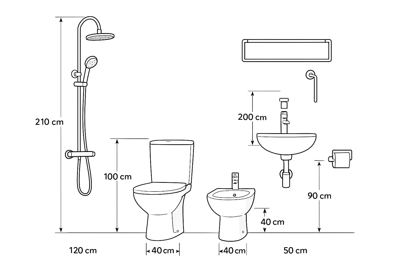 Banyo Tesisat Olculeri