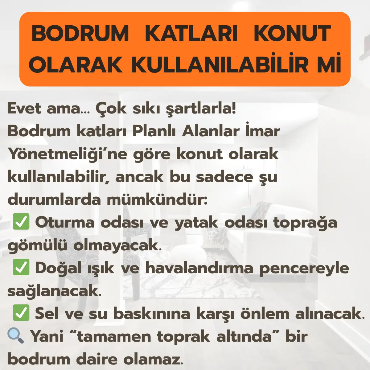 Bodrum Katlari Konut Olarak Kullanilabilir Mi