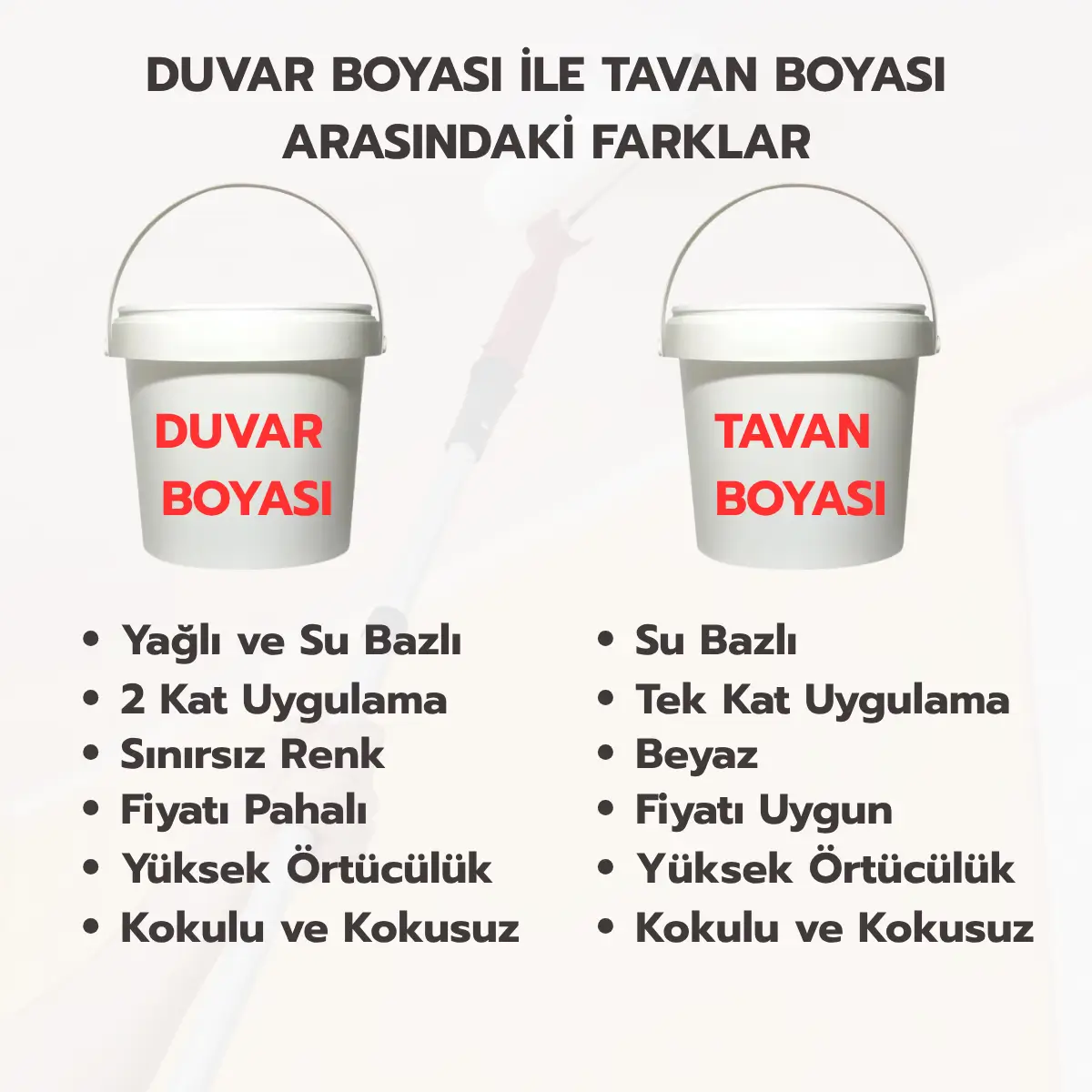 Duvar Boyasi Ile Tavan Boyasi Arasindaki Farklar