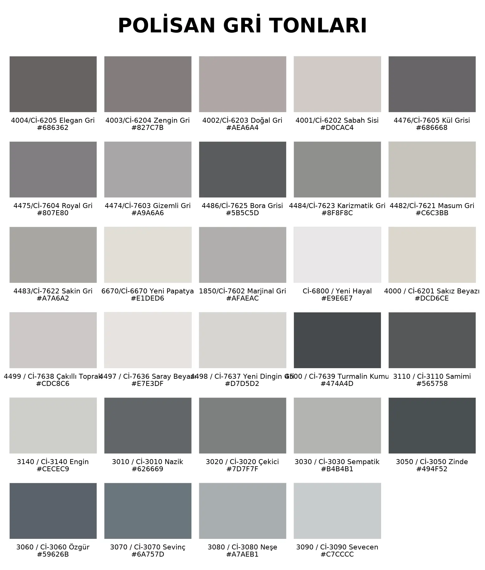 Polisan Gri Tonlari