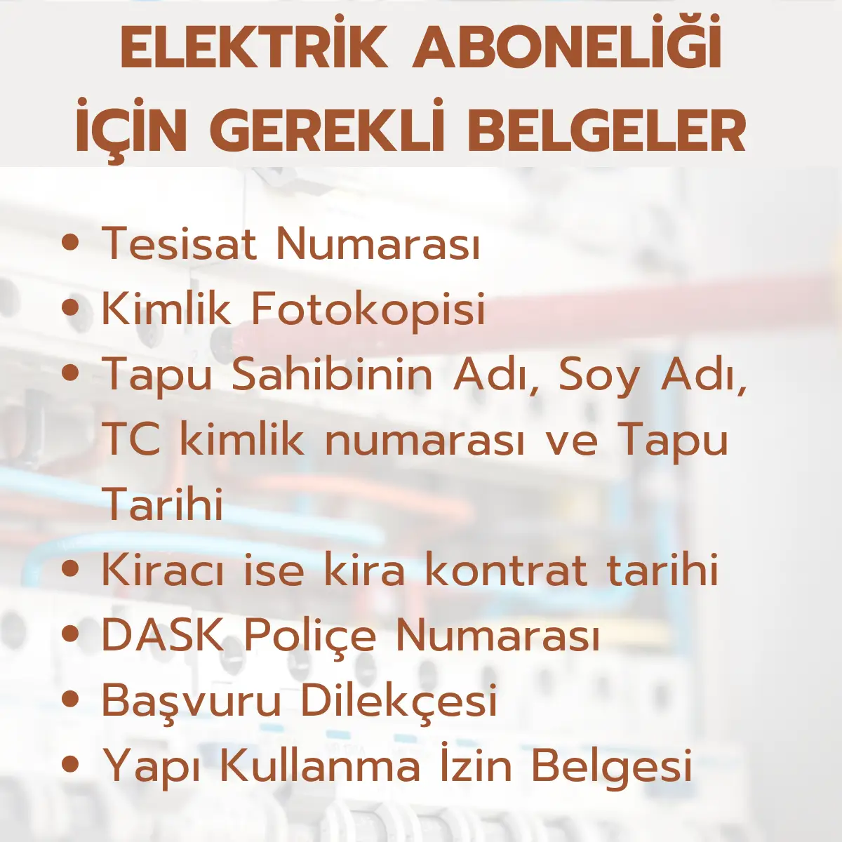 Elektrik Aboneligi Icin Gerekli Belgeler